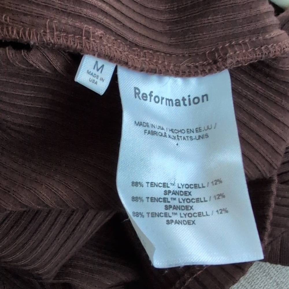 Reformation Virgil knit brown top. Size M. - Picture 6 of 6
